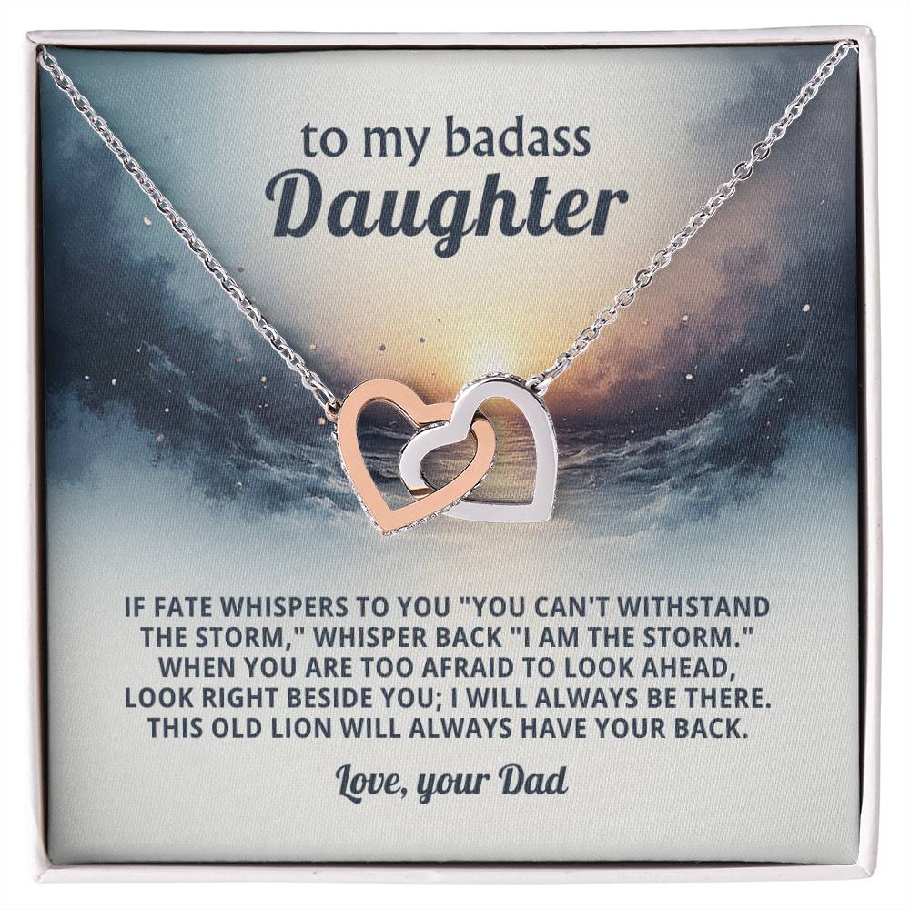 Daughter Encouragement Necklace -Rise above the storm