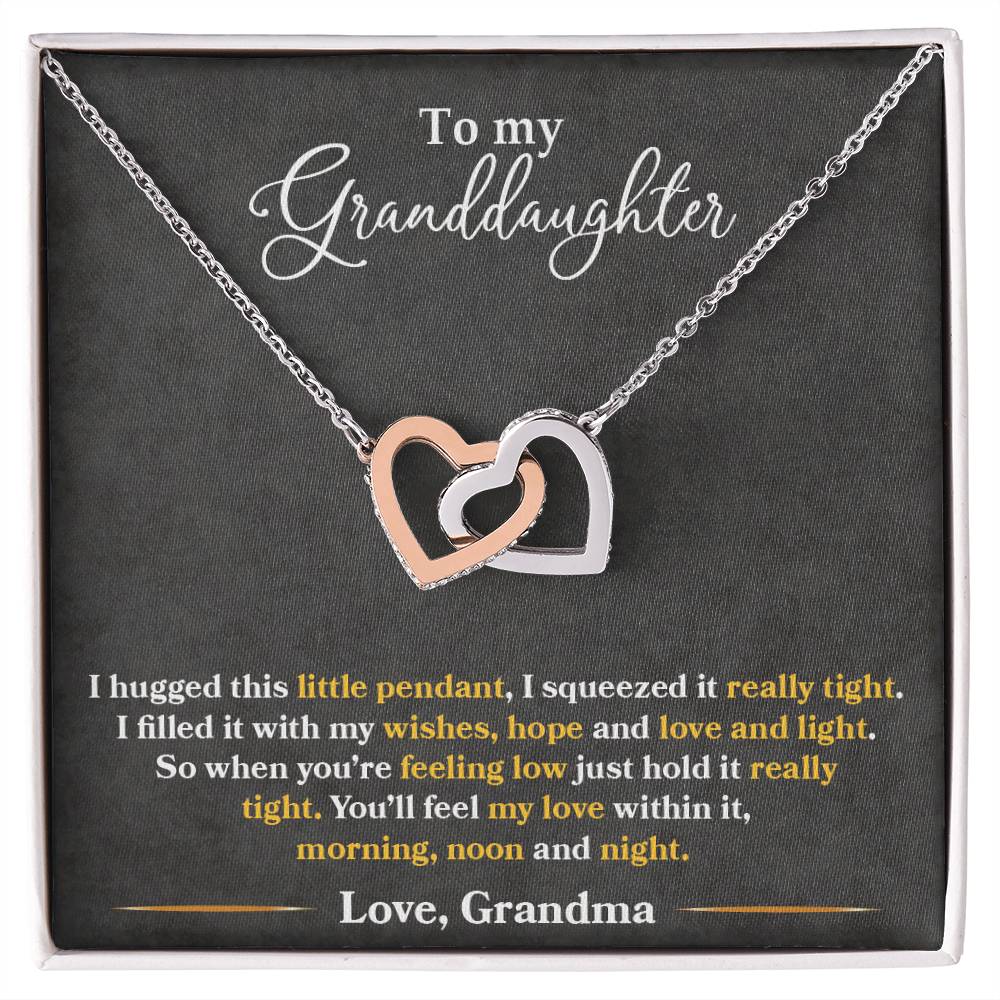 Interlocking Hearts Necklace - Granddaughters Tight Hug - Perfect Gift-[Heartfelt Family Gift]