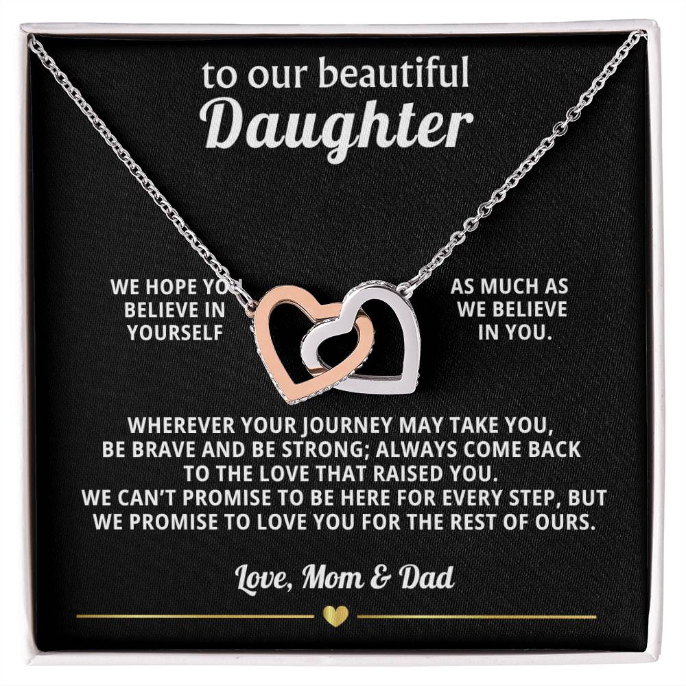 To Our Daughter Interlocking Hearts Necklace Gift from Parents