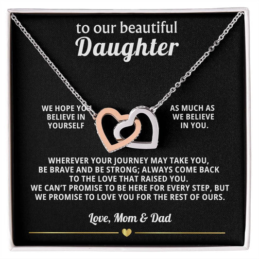 To Our Daughter Interlocking Hearts Necklace Gift from Parents