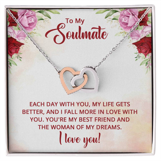 Soulmate Best Friend Interlocking Hearts Necklace-[Heartfelt Family Gift]
