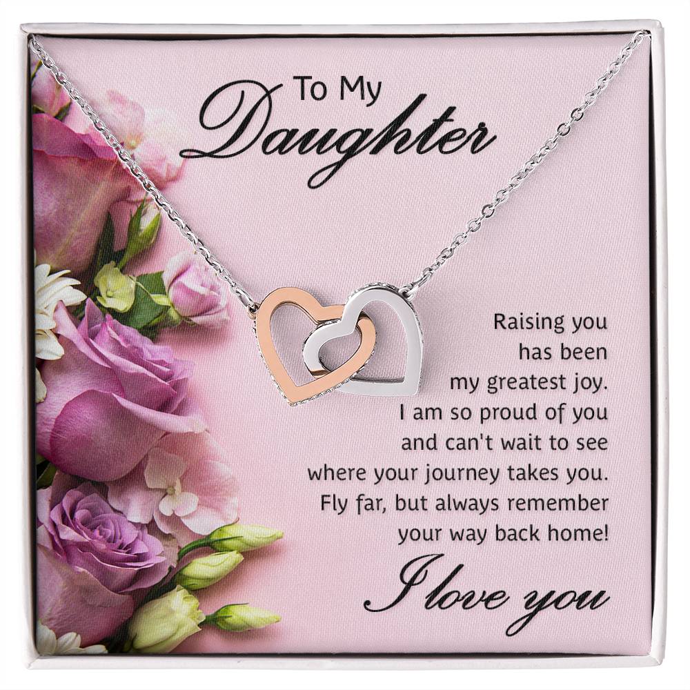 Daughter Proud Interlocking Hearts Necklace-[Heartfelt Family Gift]