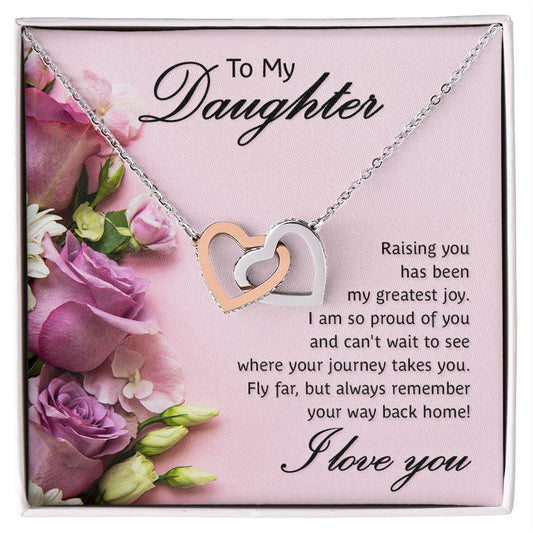 Daughter Proud Interlocking Hearts Necklace-[Heartfelt Family Gift]