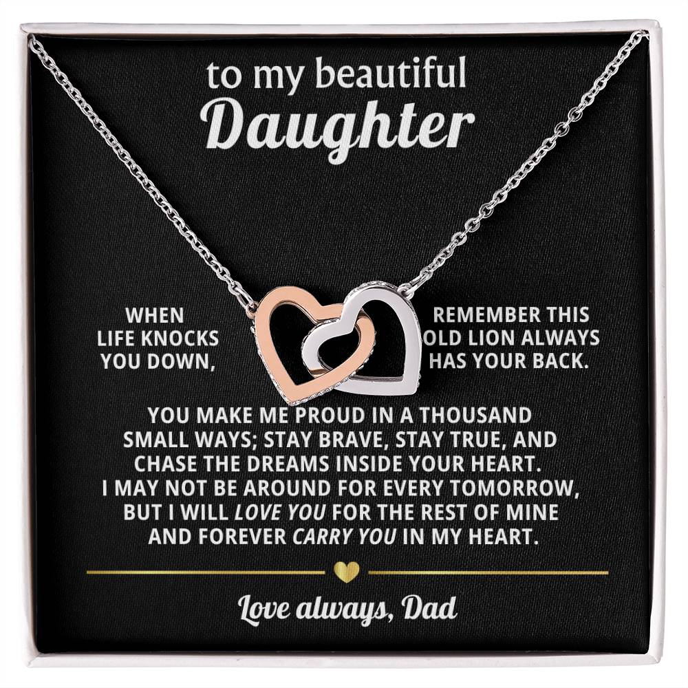 Daughter Interlocking Hearts Necklace Gift