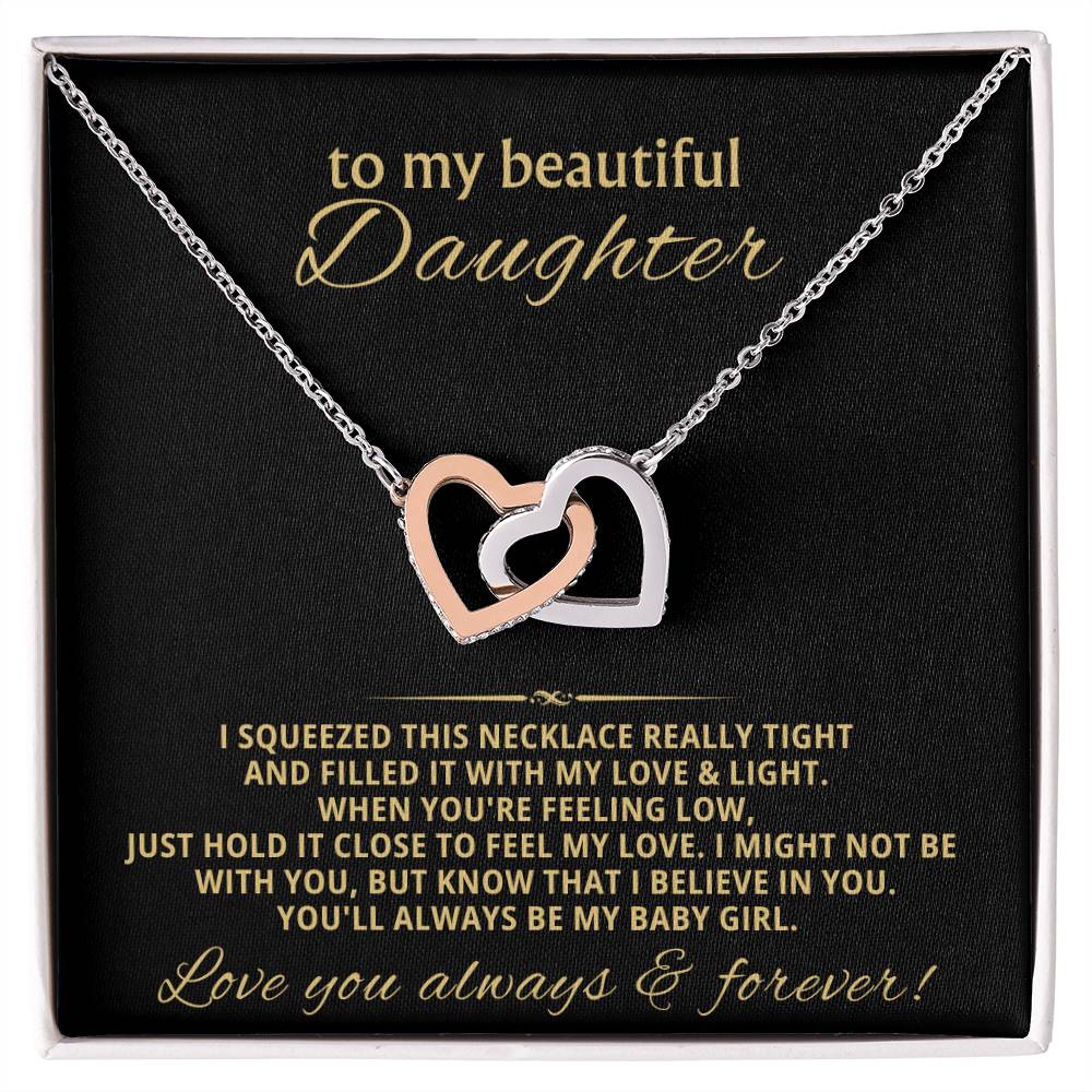 Daughter Interlocking Hearts Necklace Gift