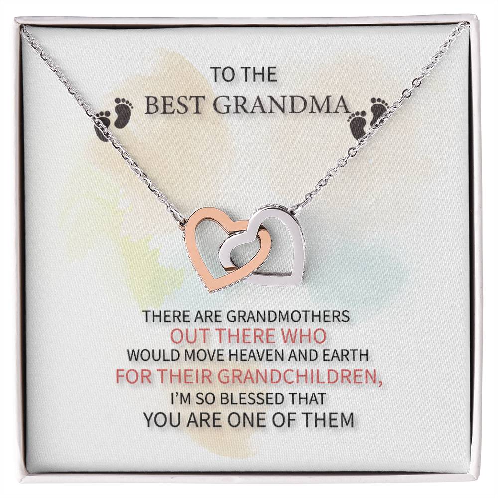 Best Grandma Interlocking Hearts Necklace-[Heartfelt Family Gift]