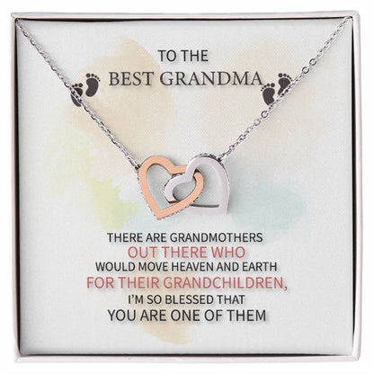 Best Grandma Interlocking Hearts Necklace-[Heartfelt Family Gift]