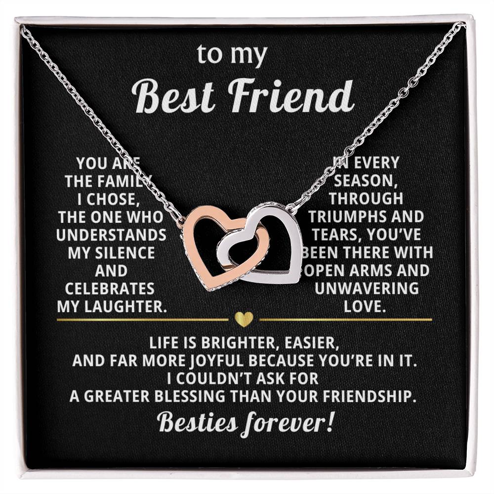 Best Friend Interlocking Hearts Necklace Gift from Bestie