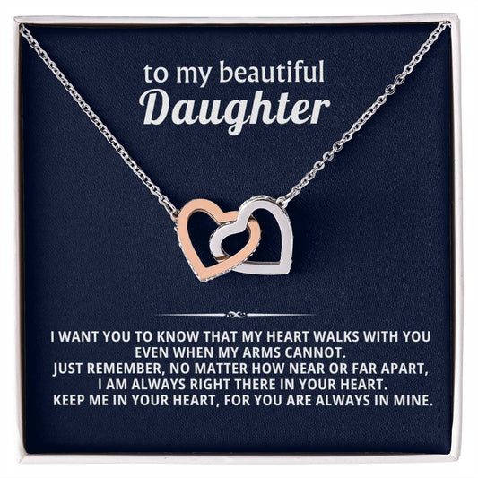 Daughter Interlocking Hearts Necklace Gift