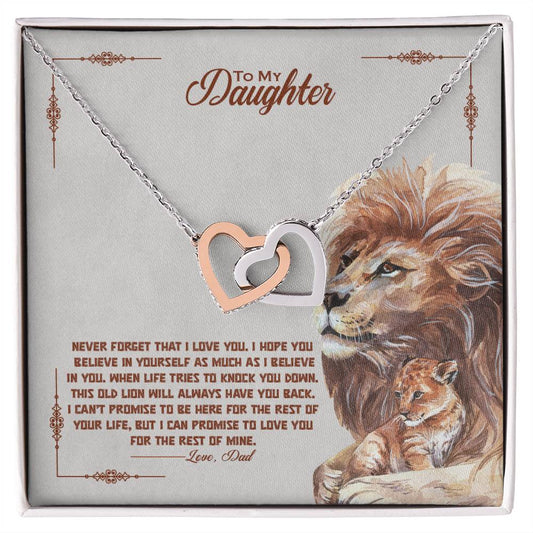 Daughters Interlocking Hearts Necklace - Always with You  Perfect Gift-[Heartfelt Family Gift]