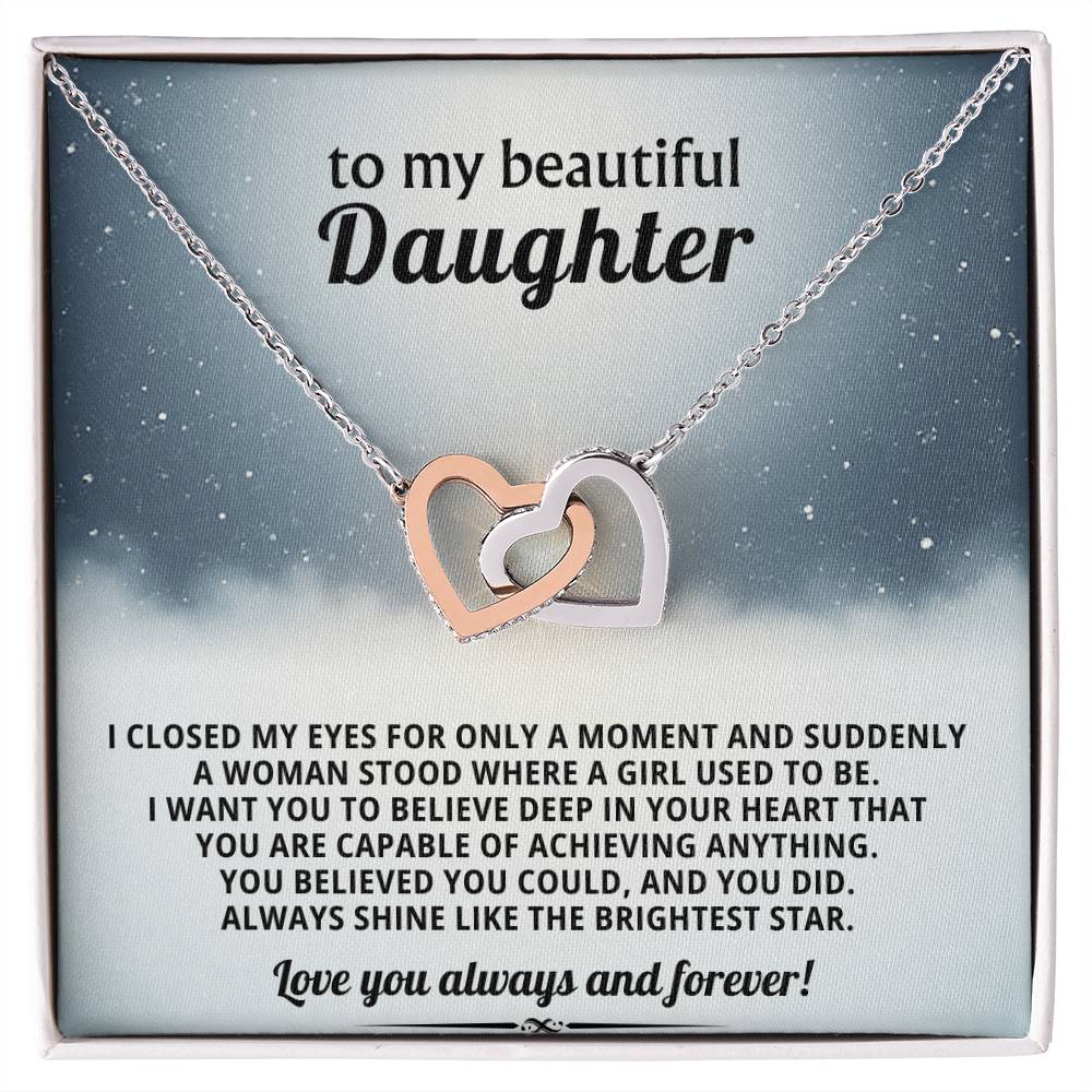 Daughter Interlocking Hearts Necklace Gift