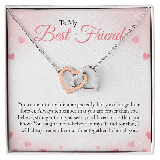 To my Bestie  Interlocking Hearts Necklace-[Heartfelt Family Gift]