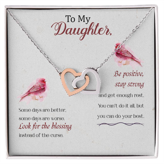 Daughter Some Days Are Better Interlocking Hearts Necklace-[Heartfelt Family Gift]