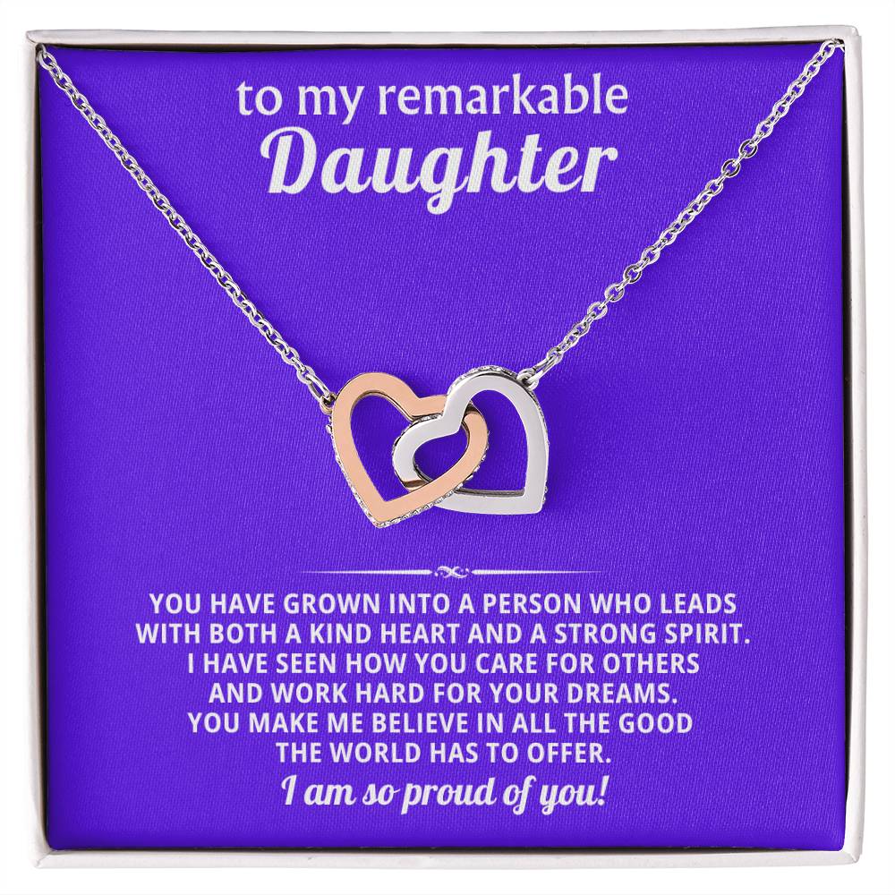 Daughter Interlocking Hearts Necklace Gift