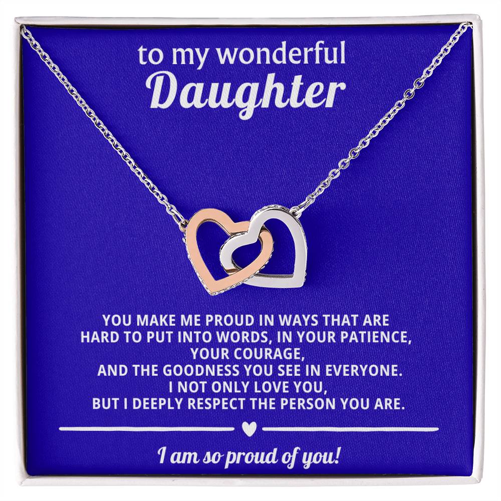 Daughter Interlocking Hearts Necklace Gift