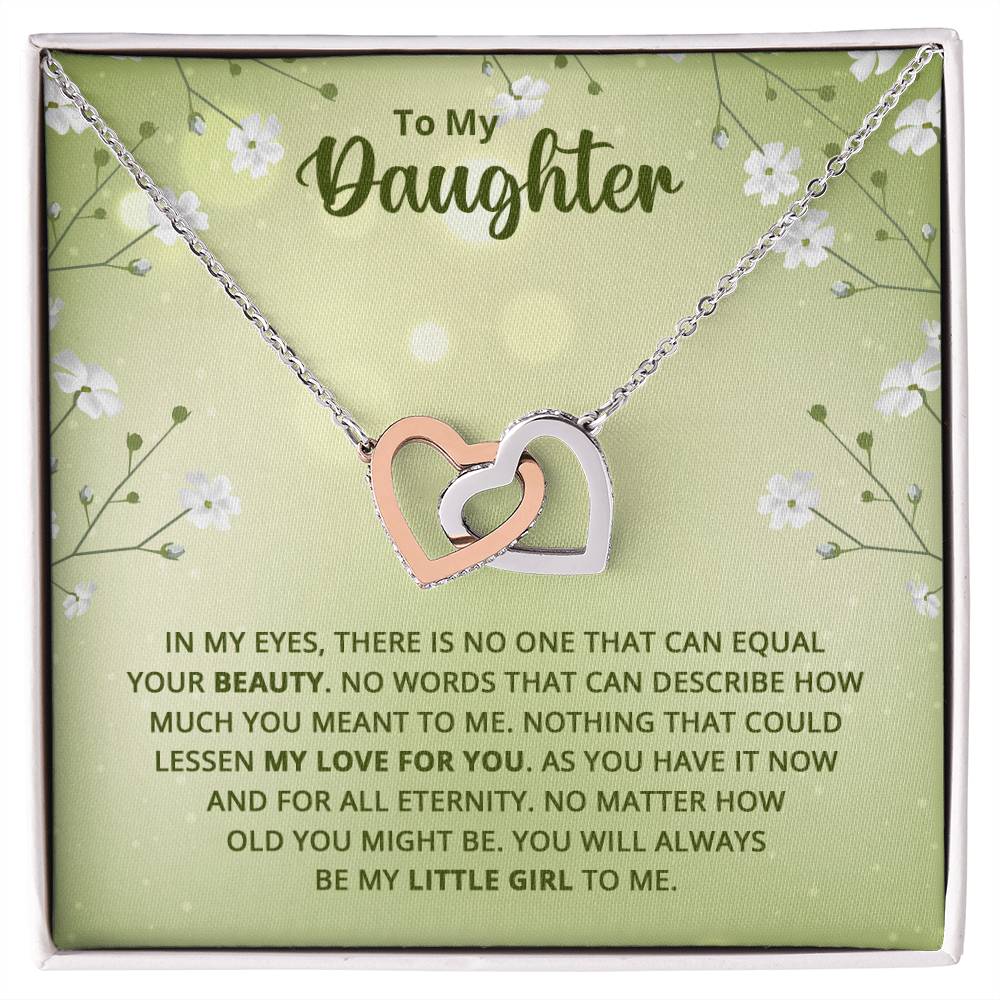 Daughter Interlocking Hearts Necklace-[Heartfelt Family Gift]