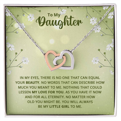 Daughter Interlocking Hearts Necklace-[Heartfelt Family Gift]