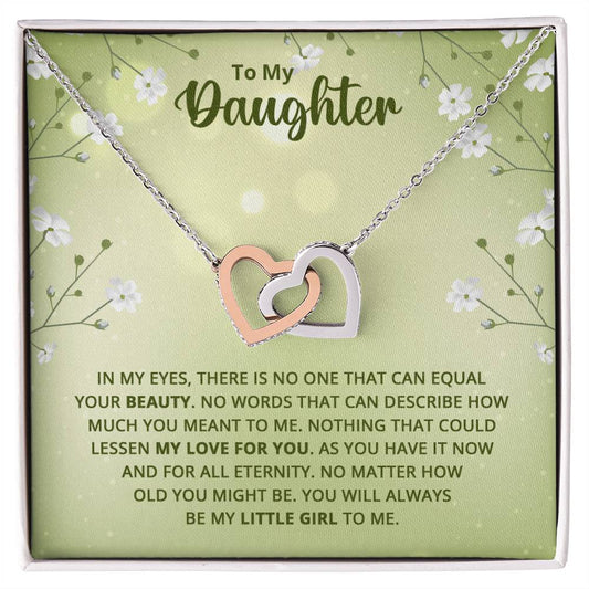 Daughter Interlocking Hearts Necklace-[Heartfelt Family Gift]