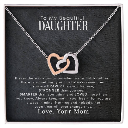 Interlocking Hearts Necklace for Daughter Show Your Love in Every Way-[Heartfelt Family Gift]