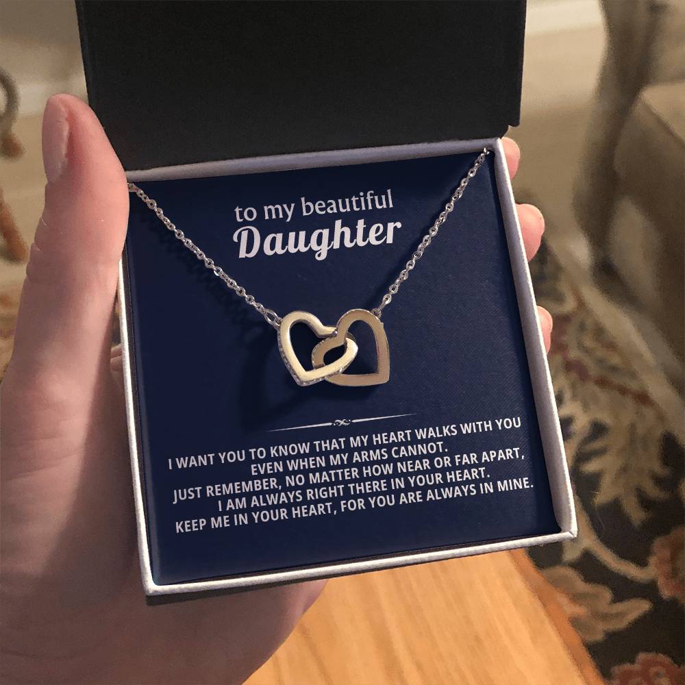 Daughter Interlocking Hearts Necklace Gift