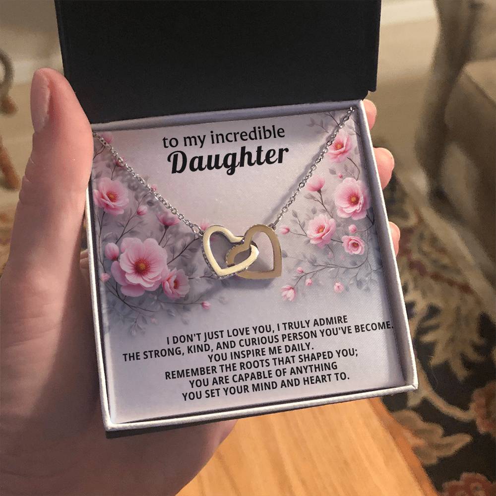 Daughter Interlocking Hearts Necklace Gift