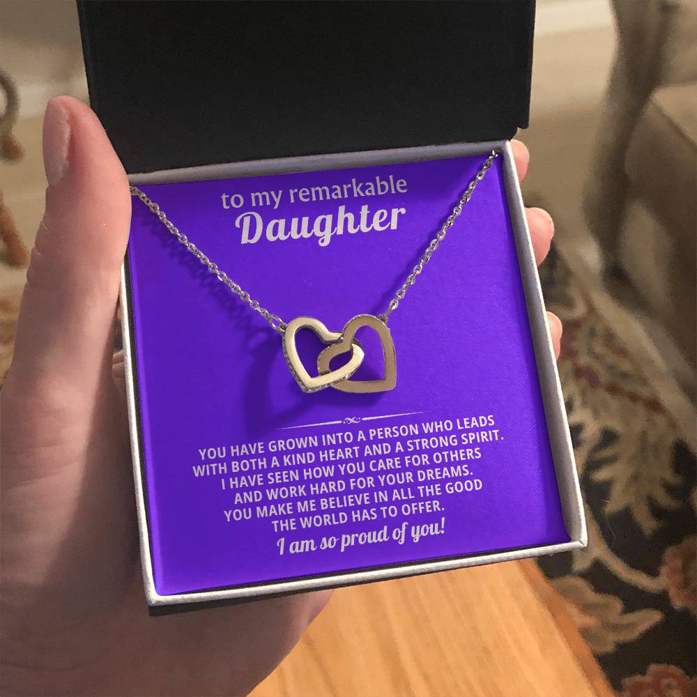 Daughter Interlocking Hearts Necklace Gift