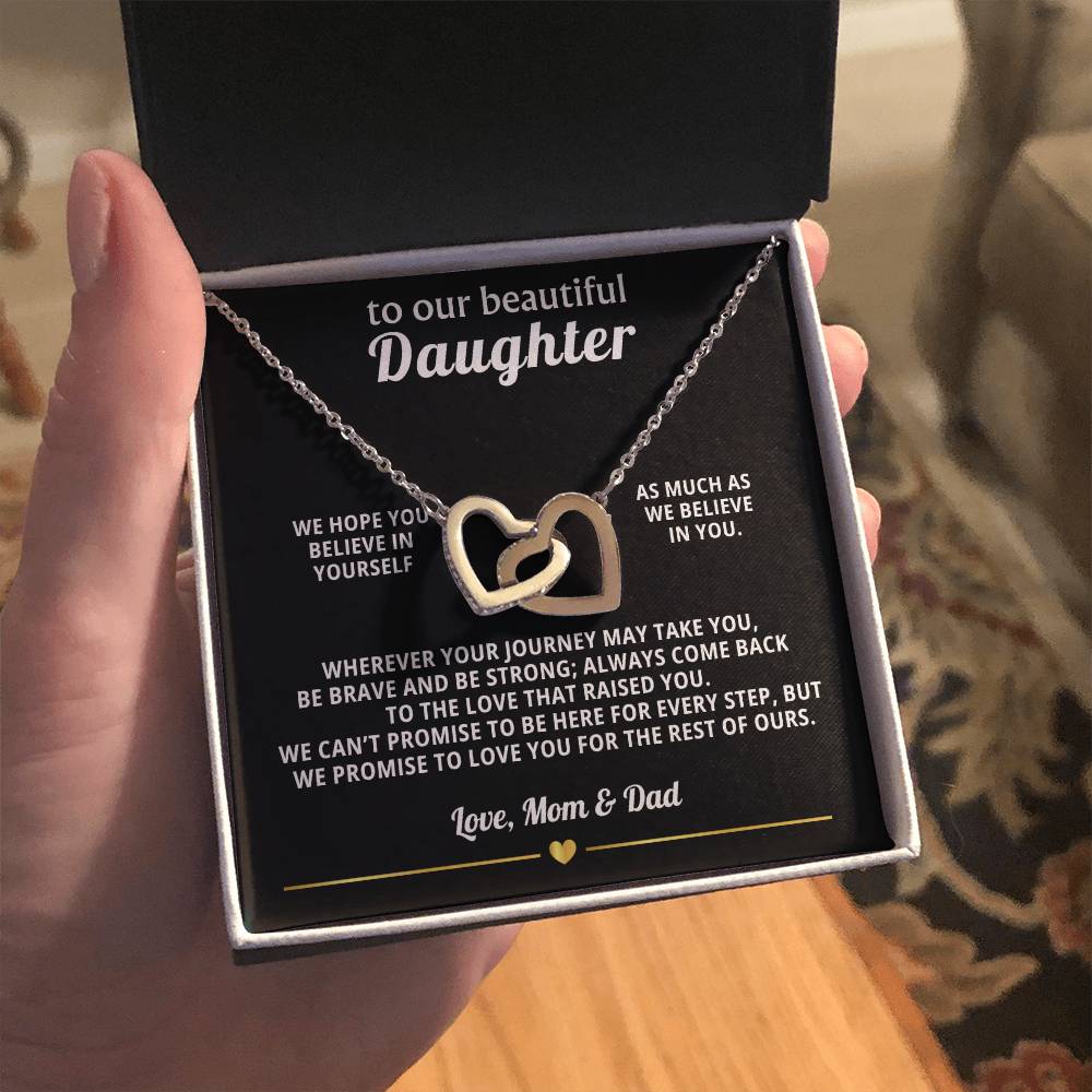 To Our Daughter Interlocking Hearts Necklace Gift from Parents