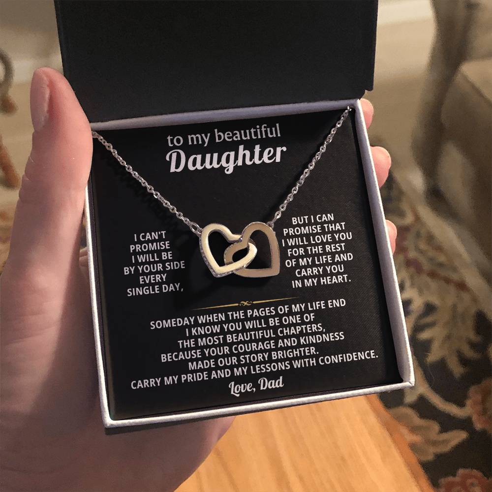 Daughter Interlocking Hearts Necklace Gift from Dad