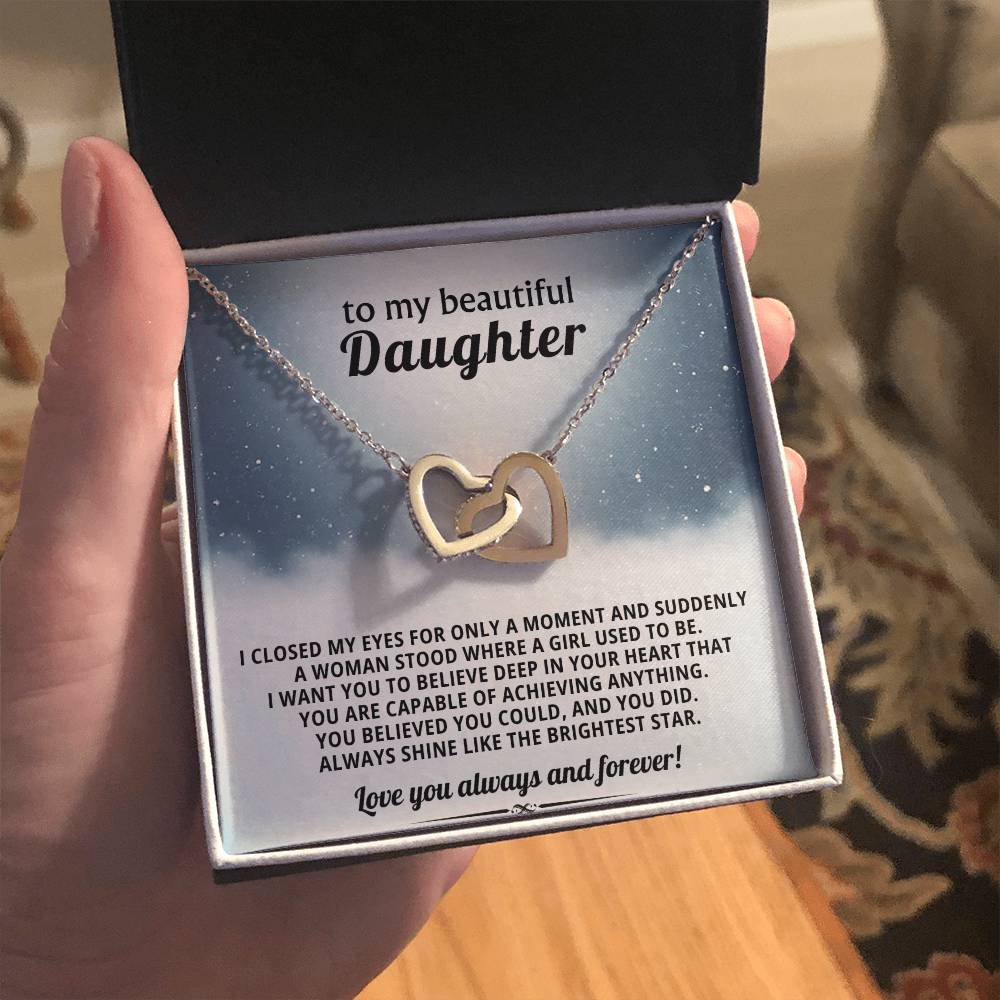 Daughter Interlocking Hearts Necklace Gift