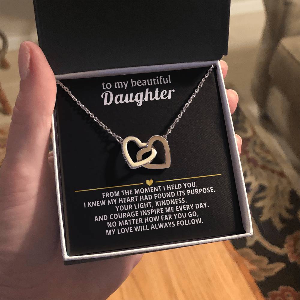 Daughter Interlocking Hearts Necklace Gift