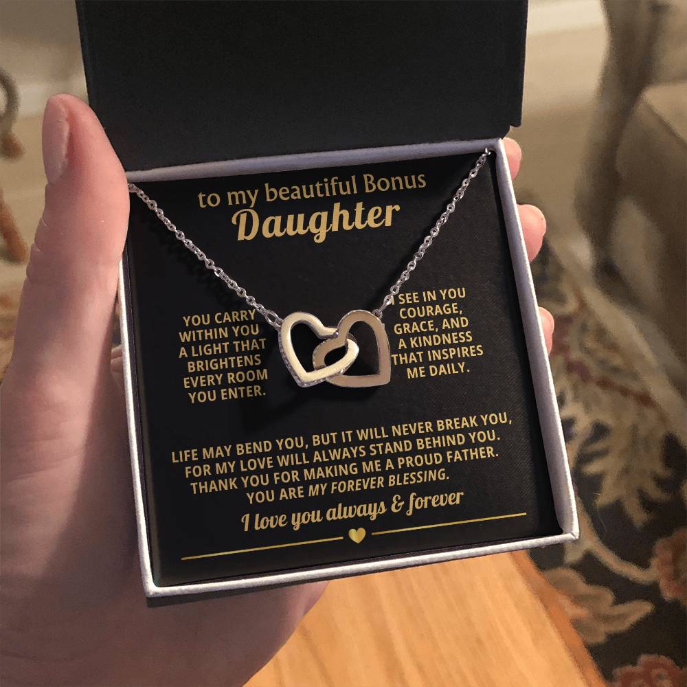 Daughter Interlocking Hearts Necklace Gift