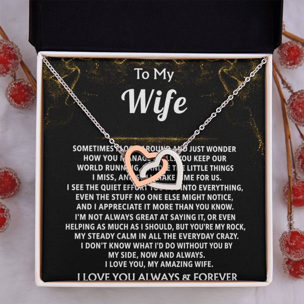 To My Wife, Your quiet strength keeps us going.