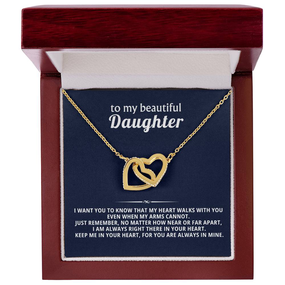 Daughter Interlocking Hearts Necklace Gift