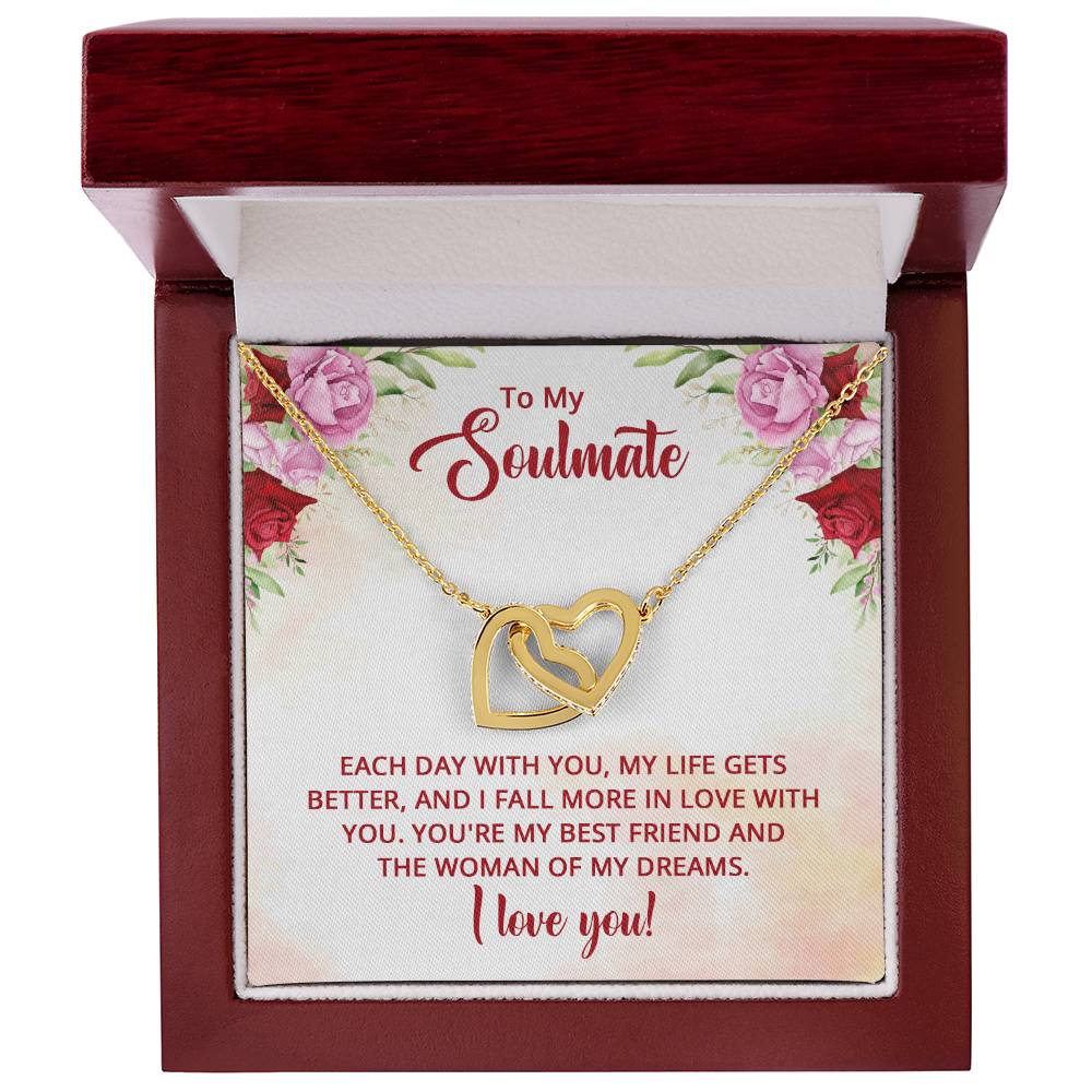 Soulmate Best Friend Interlocking Hearts Necklace-[Heartfelt Family Gift]