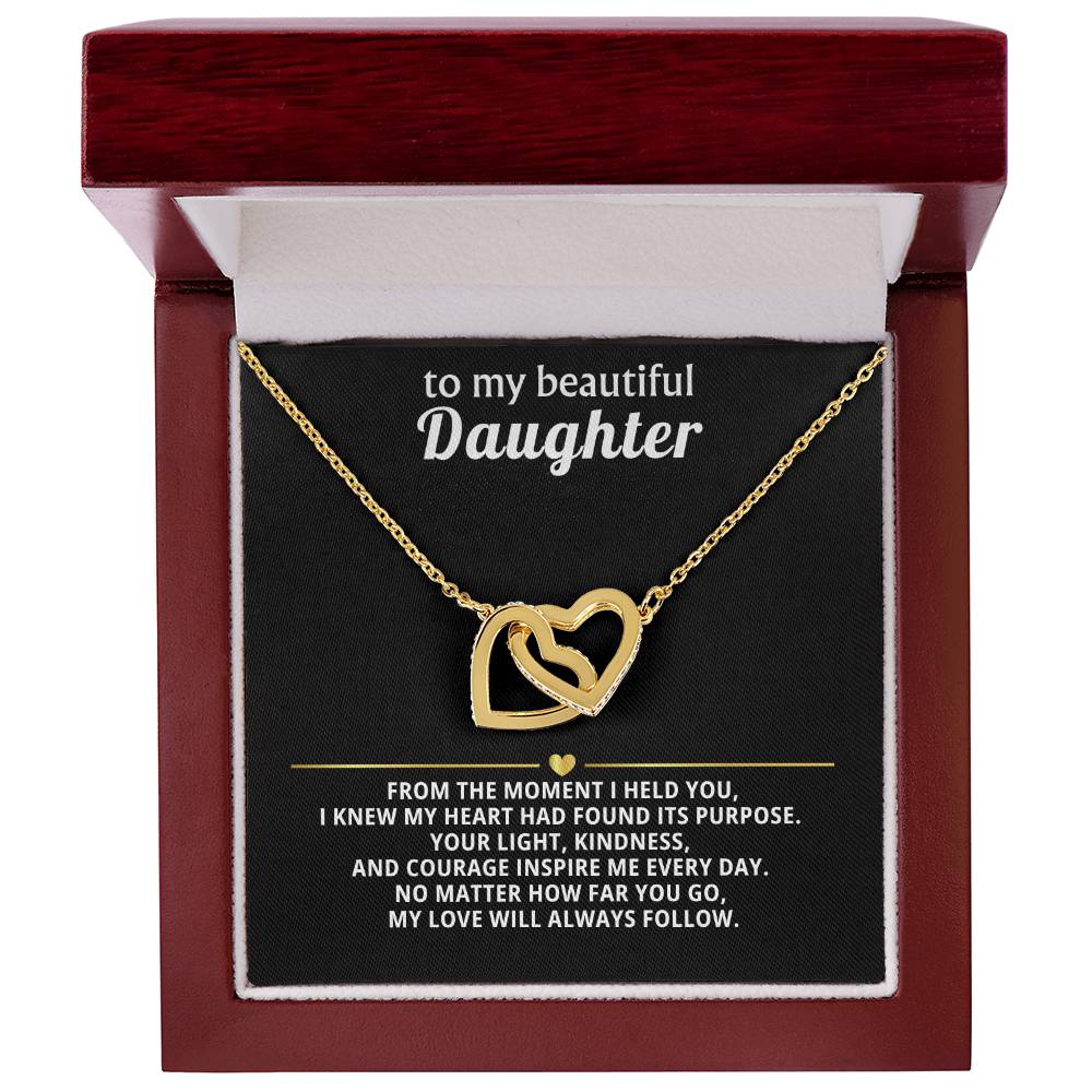 Daughter Interlocking Hearts Necklace Gift