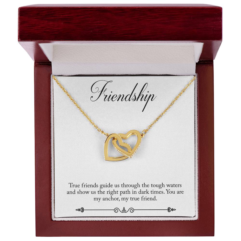 Friendship interlocking hearts necklace-[Heartfelt Family Gift]