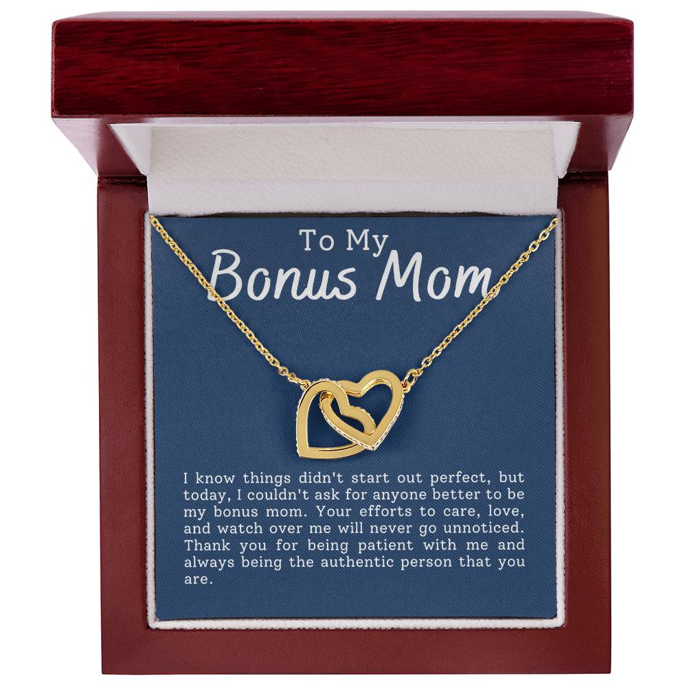 Bonus Mom Interlocking Hearts Necklace-[Heartfelt Family Gift]