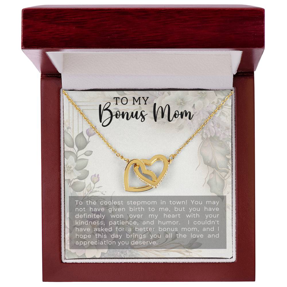 Bonus Mom Interlocking Hearts Necklace-[Heartfelt Family Gift]