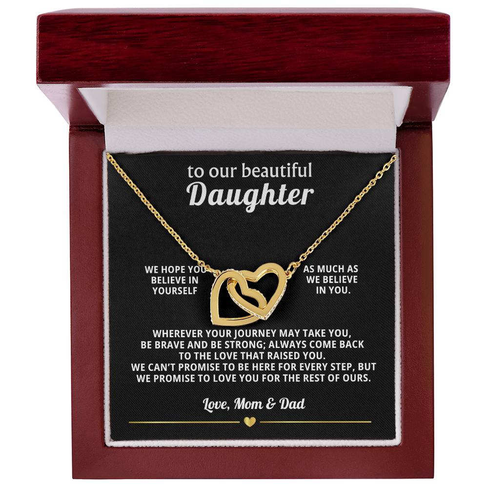 To Our Daughter Interlocking Hearts Necklace Gift from Parents