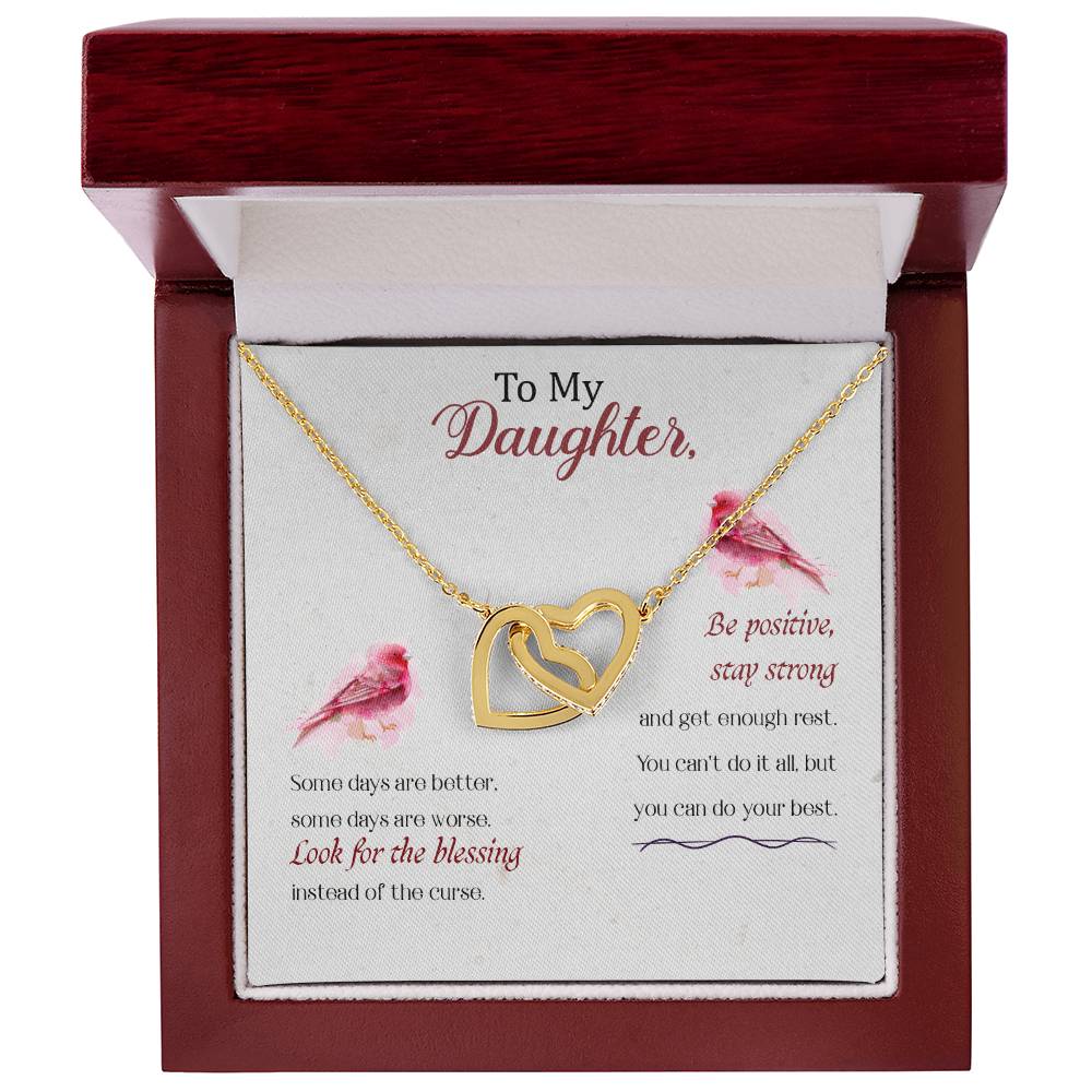 Daughter Some Days Are Better Interlocking Hearts Necklace-[Heartfelt Family Gift]