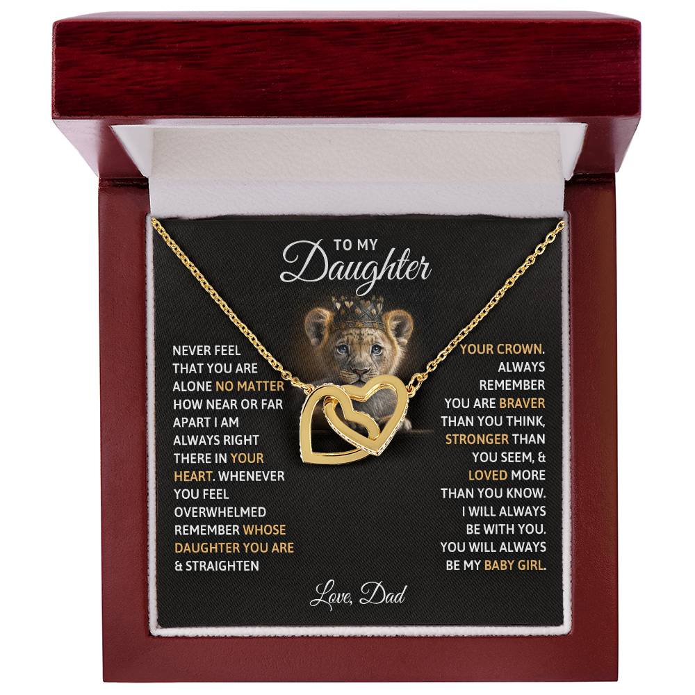 Daughter Interlocking Hearts Necklace-[Heartfelt Family Gift]