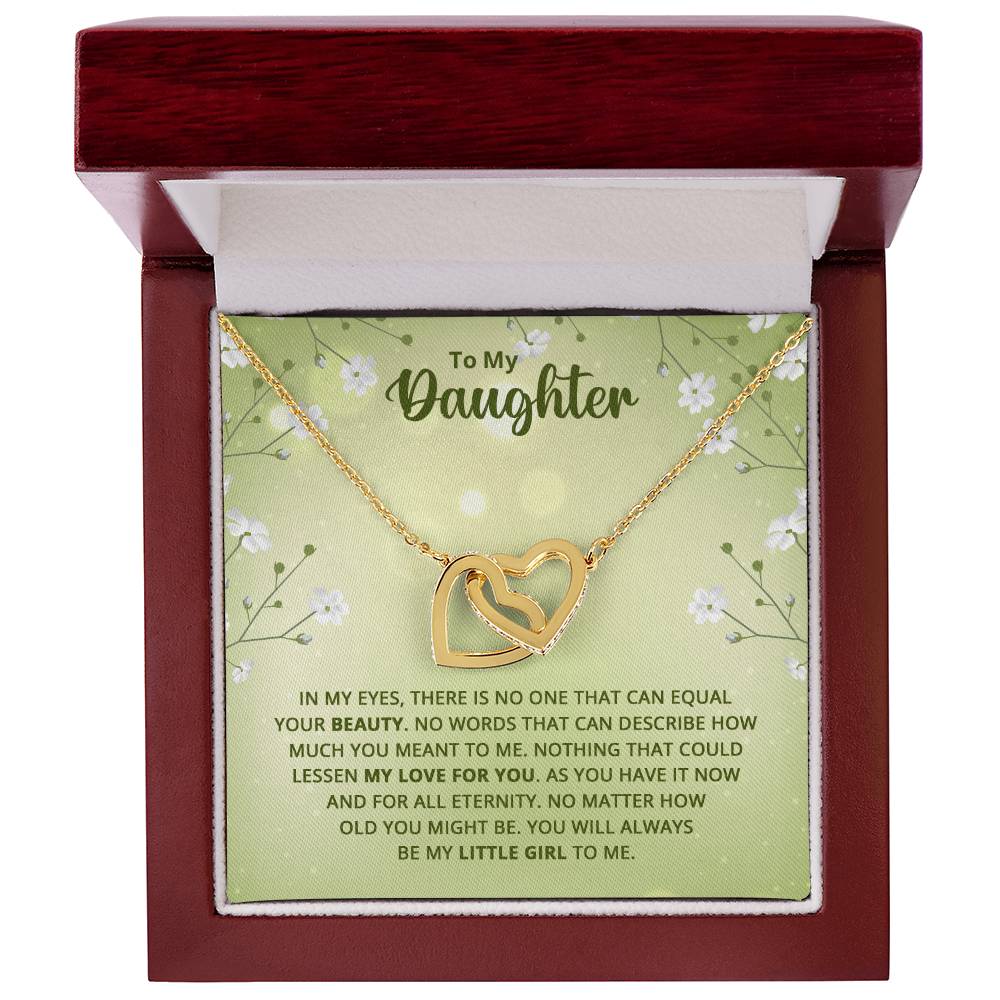 Daughter Interlocking Hearts Necklace-[Heartfelt Family Gift]