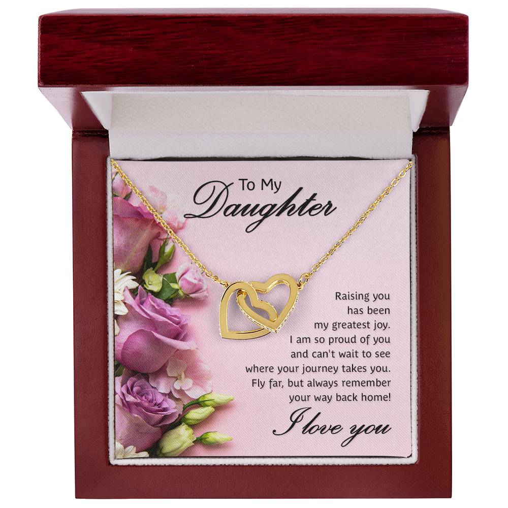 Daughter Proud Interlocking Hearts Necklace-[Heartfelt Family Gift]