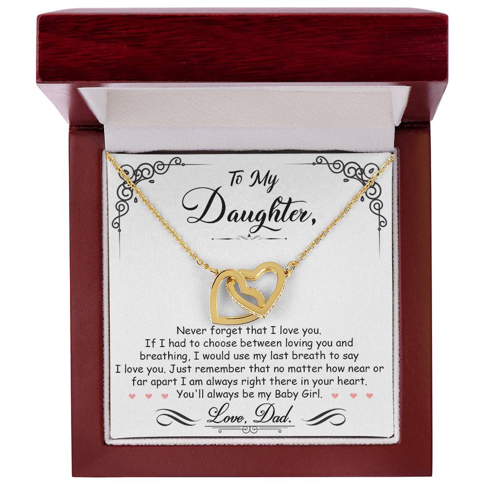 Interlocking Hearts Necklace for Daughter - Perfect Gift for Your Baby Girl-[Heartfelt Family Gift]