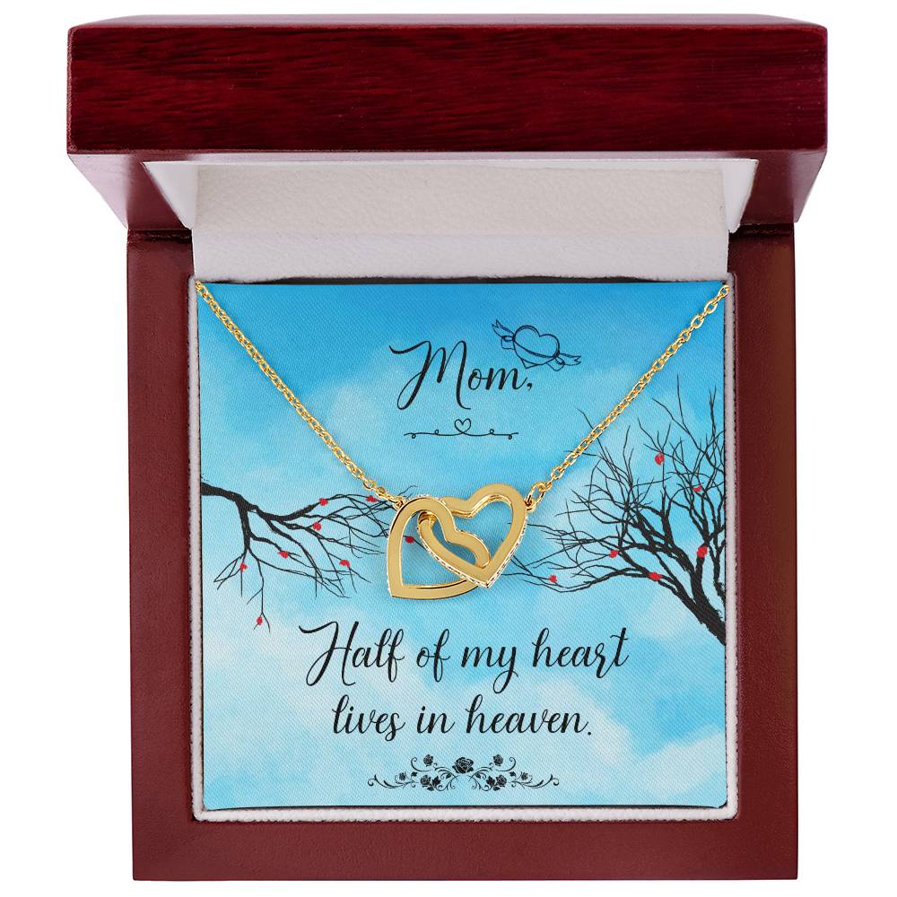 Mom In Heaven Interlocking Hearts Necklace-[Heartfelt Family Gift]