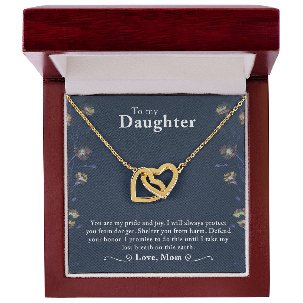 Daughter My Pride Interlocking Hearts Necklace-[Heartfelt Family Gift]