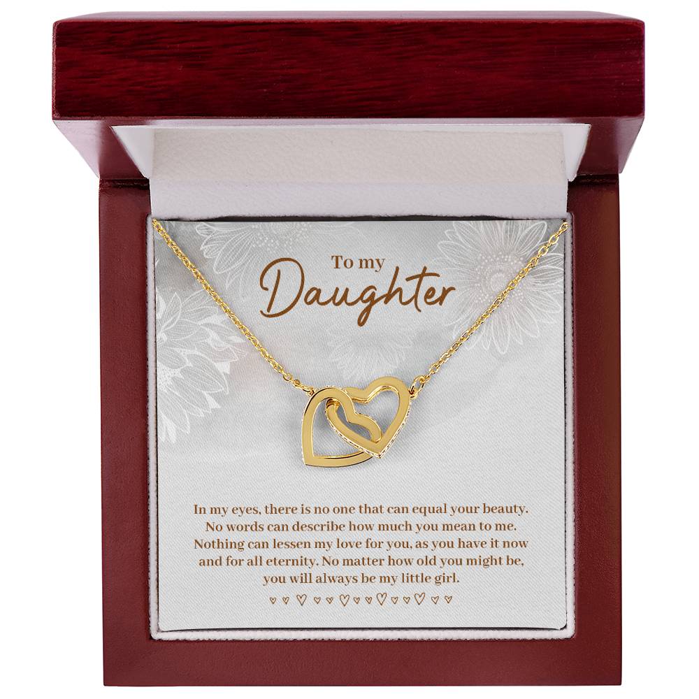 Daughter in My Eyes Interlocking Hearts Necklace-[Heartfelt Family Gift]