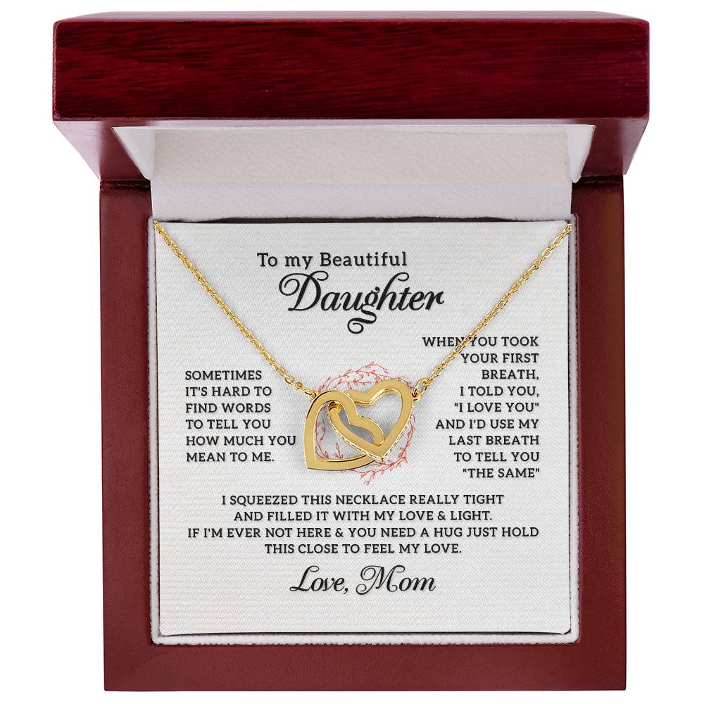 My Beautiful Daughter- Interlocking Hearts Necklace-[Heartfelt Family Gift]
