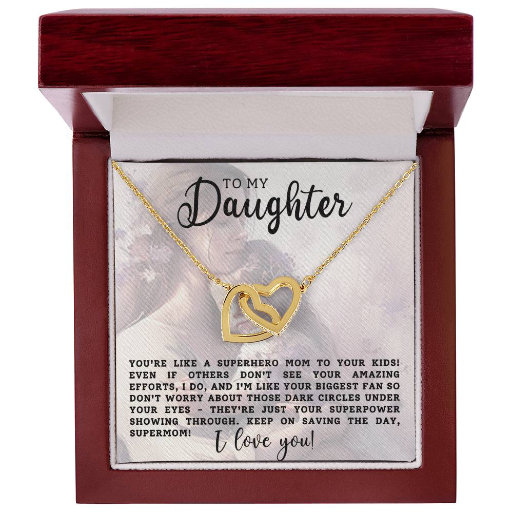 Daughter Interlocking Hearts Necklace-[Heartfelt Family Gift]