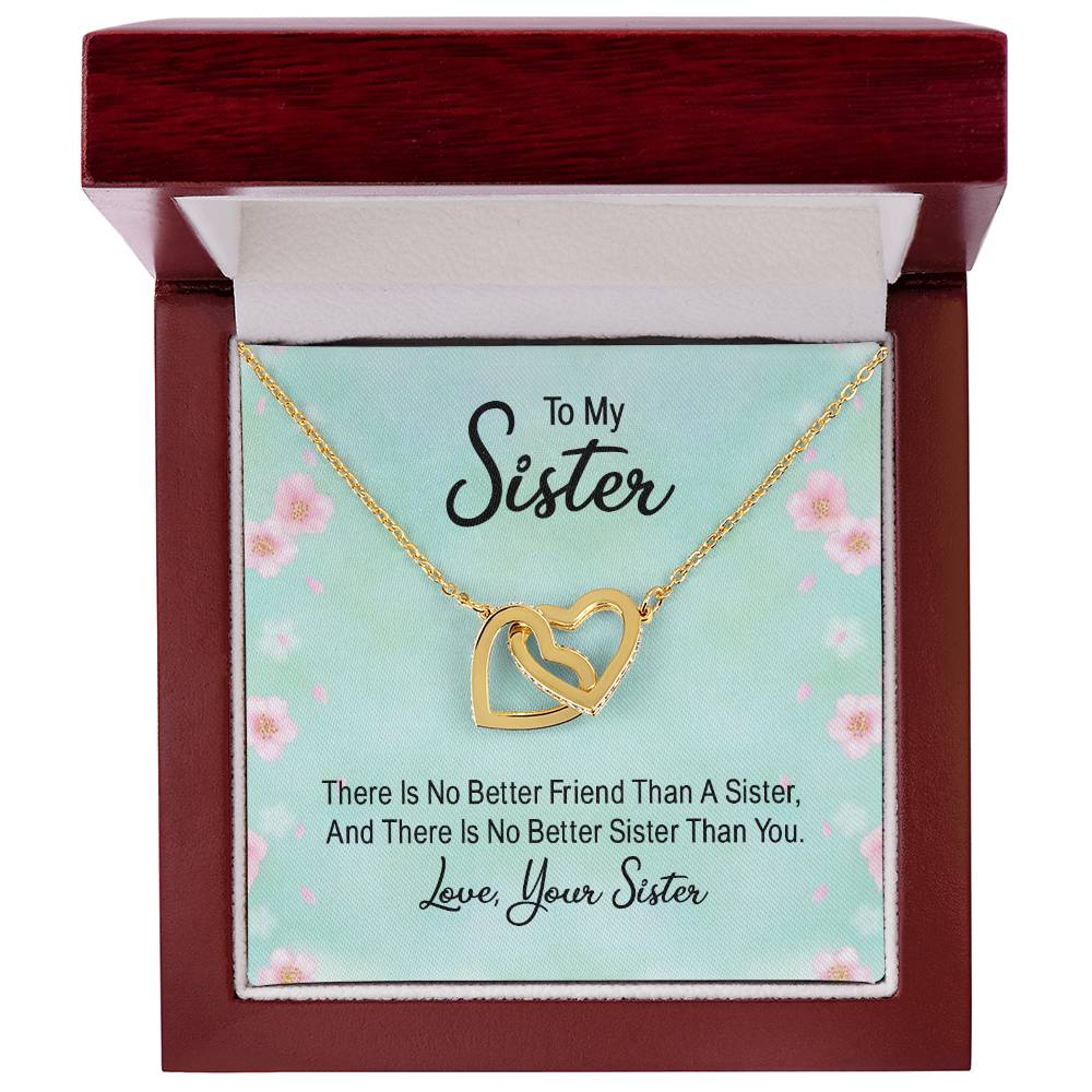 No Better Friend than a Sister Interlocking Hearts Necklace-[Heartfelt Family Gift]